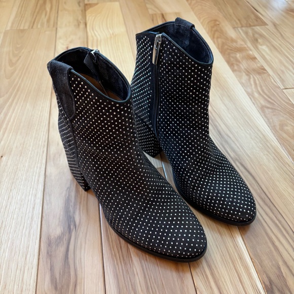 The Shoe Box Black Leather Studded Boots - Picture 1 of 12